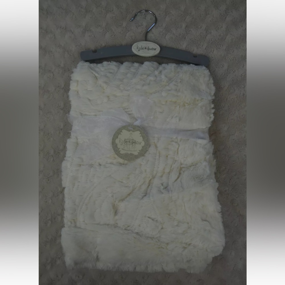 Kyle & Deena Paisley Baby Blanket Cream Off White Soft Plush Security Lovey